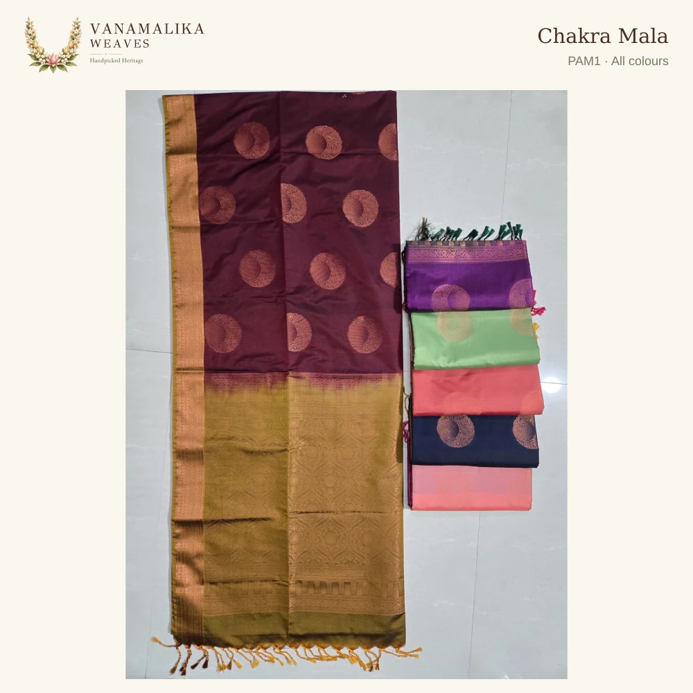 Chakra Mala PAM1 — All colours, full saree body and pallu