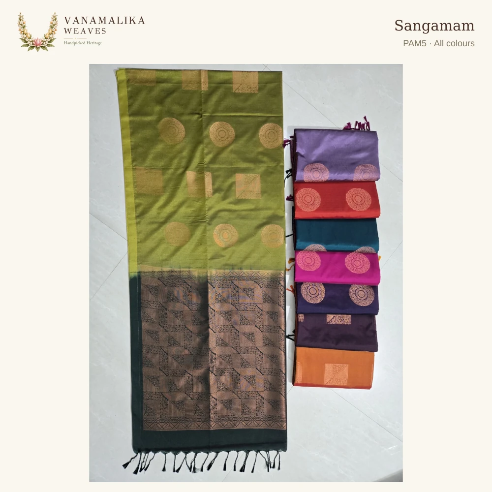 Sangamam PAM5 — All colours, full saree body and pallu