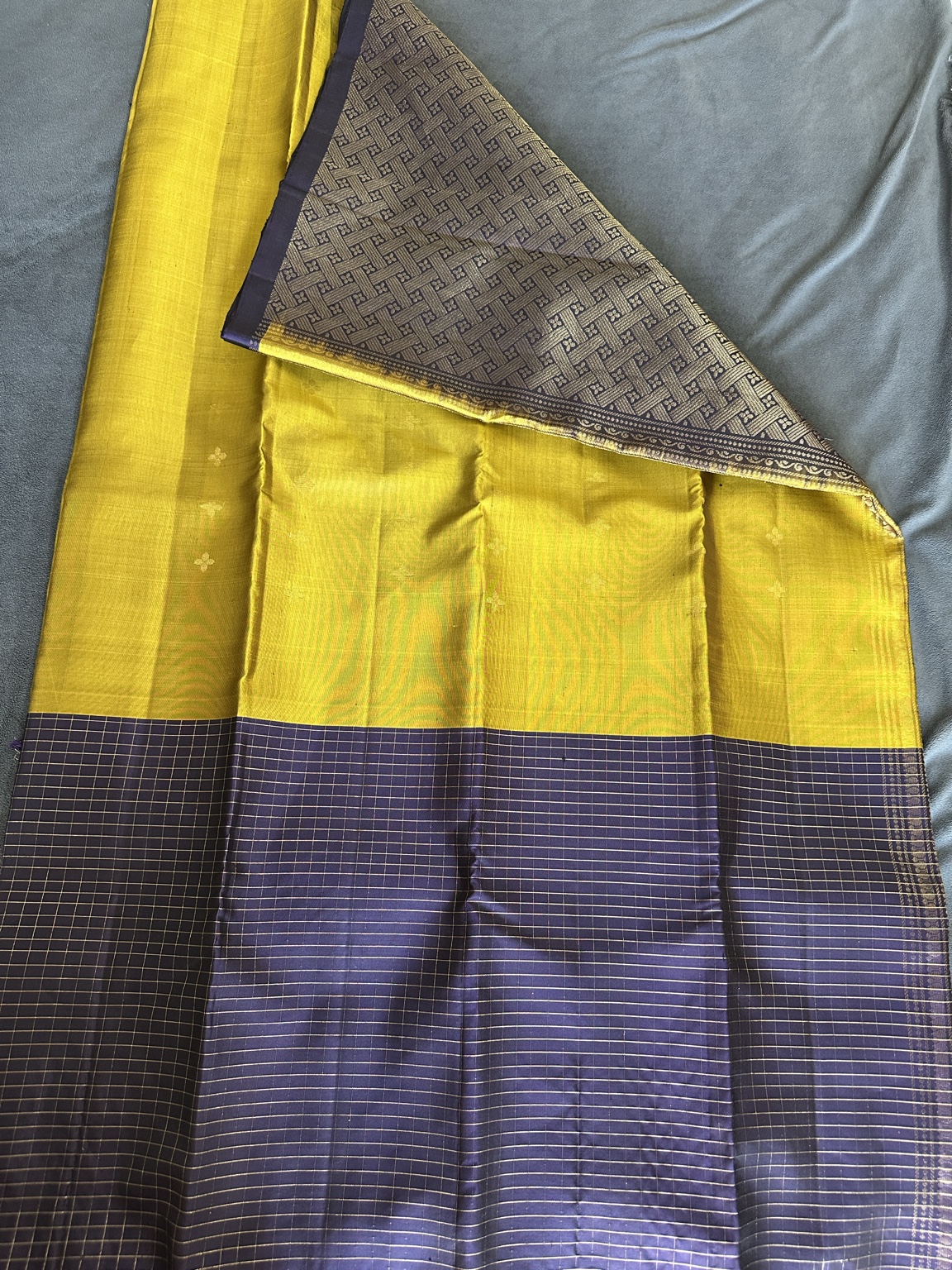 Perfectly Herself — Mustard Yellow and Greyish Blue — view 3
